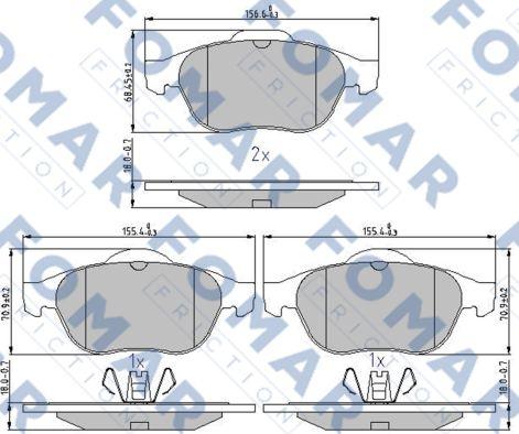 FOMAR Friction FO 897081 - Kit de plaquettes de frein, frein à disque cwaw.fr