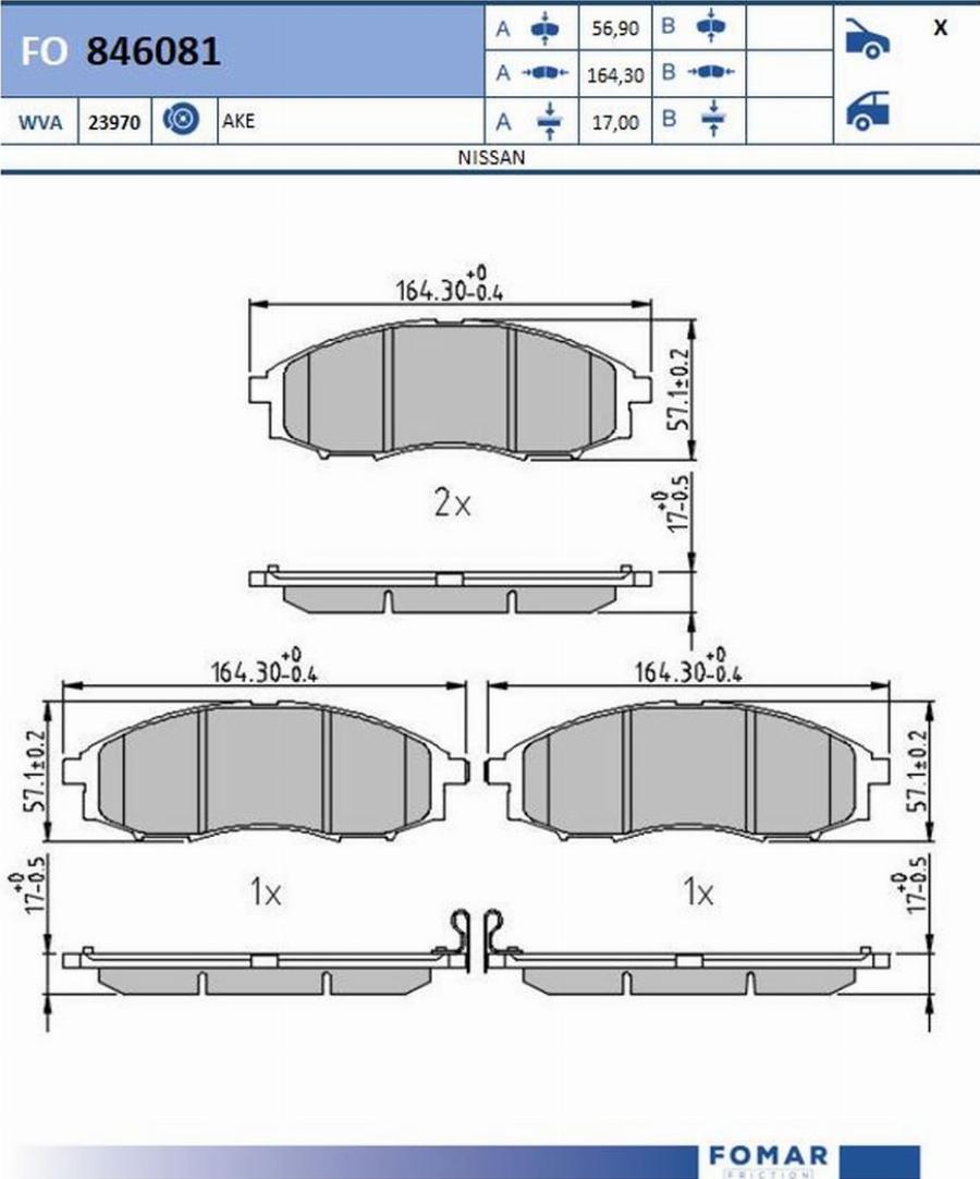 FOMAR Friction FO 846081 - Kit de plaquettes de frein, frein à disque cwaw.fr