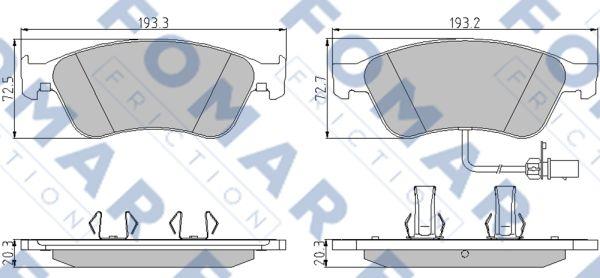 FOMAR Friction FO 858881 - Kit de plaquettes de frein, frein à disque cwaw.fr