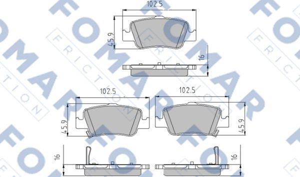 FOMAR Friction FO 862581 - Kit de plaquettes de frein, frein à disque cwaw.fr