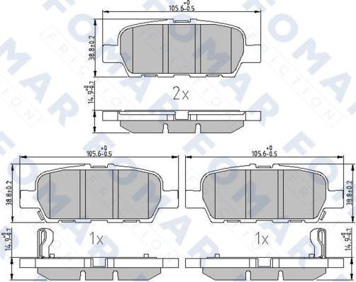 FOMAR Friction FO 809681 - Kit de plaquettes de frein, frein à disque cwaw.fr