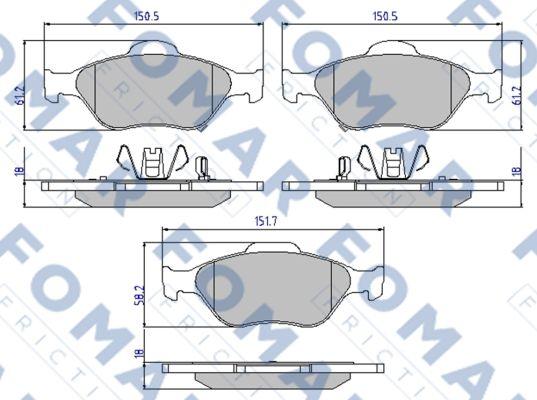 FOMAR Friction FO 800281 - Kit de plaquettes de frein, frein à disque cwaw.fr