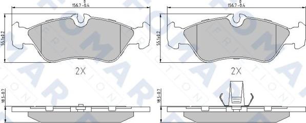 FOMAR Friction FO 886281 - Kit de plaquettes de frein, frein à disque cwaw.fr