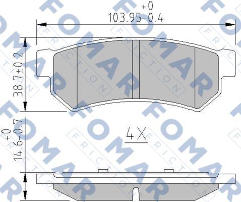 FOMAR Friction FO 887683 - Kit de plaquettes de frein, frein à disque cwaw.fr