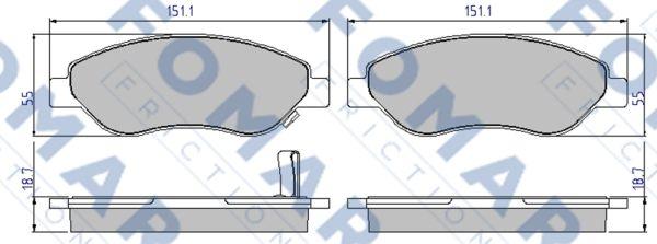 FOMAR Friction FO 827681 - Kit de plaquettes de frein, frein à disque cwaw.fr