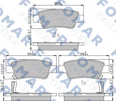 FOMAR Friction FO 874281 - Kit de plaquettes de frein, frein à disque cwaw.fr