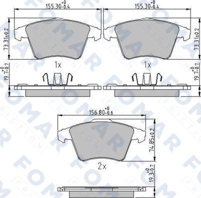 FOMAR Friction FO 871081 - Kit de plaquettes de frein, frein à disque cwaw.fr