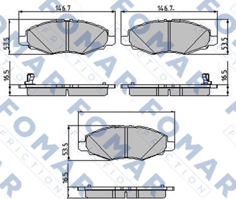 FOMAR Friction FO 872281 - Kit de plaquettes de frein, frein à disque cwaw.fr