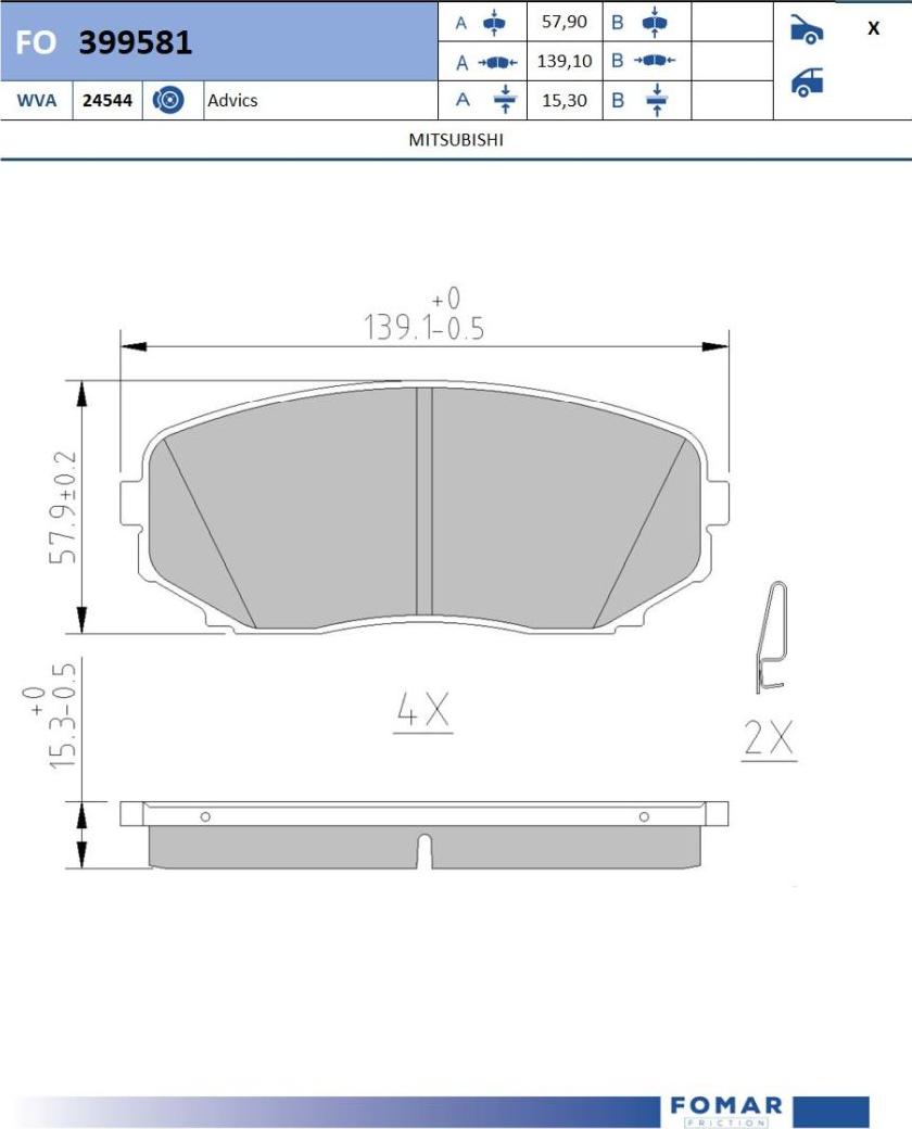 FOMAR Friction FO 399581 - Kit de plaquettes de frein, frein à disque cwaw.fr