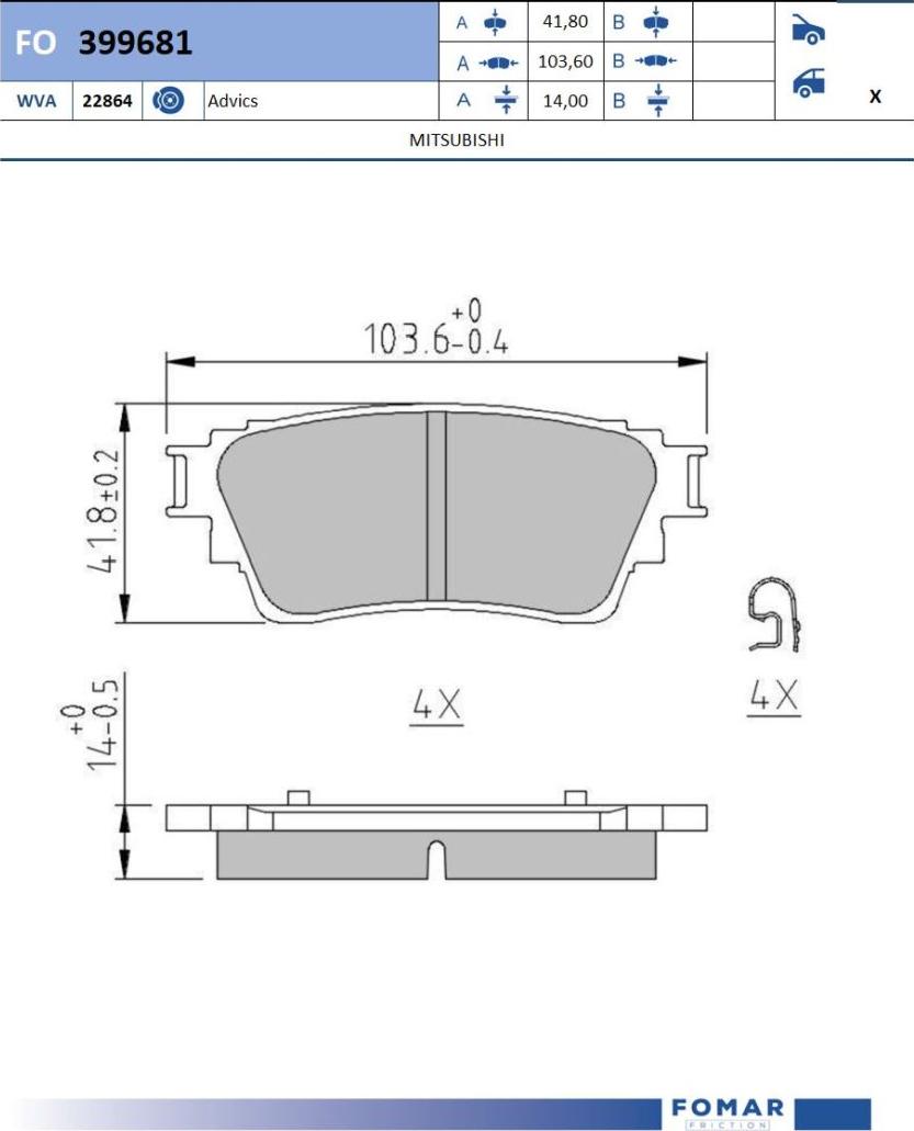 FOMAR Friction FO 399681 - Kit de plaquettes de frein, frein à disque cwaw.fr