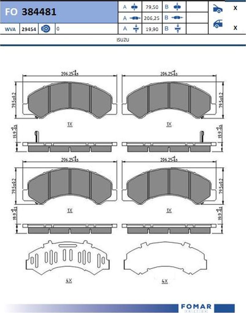 FOMAR Friction FO 384481 - Kit de plaquettes de frein, frein à disque cwaw.fr