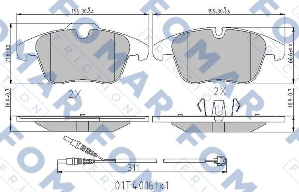 FOMAR Friction FO 338481 - Kit de plaquettes de frein, frein à disque cwaw.fr