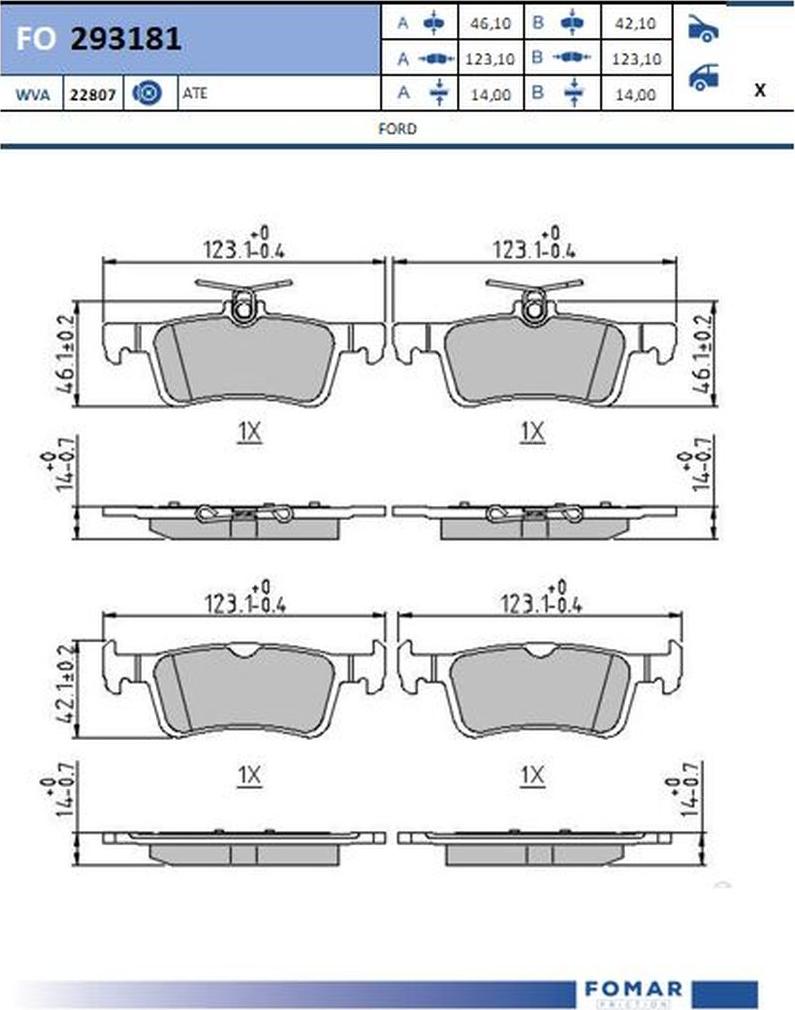 FOMAR Friction FO 293181 - Kit de plaquettes de frein, frein à disque cwaw.fr