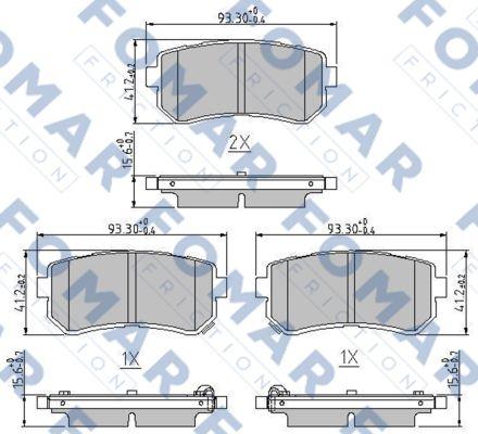 FOMAR Friction FO 244581 - Kit de plaquettes de frein, frein à disque cwaw.fr