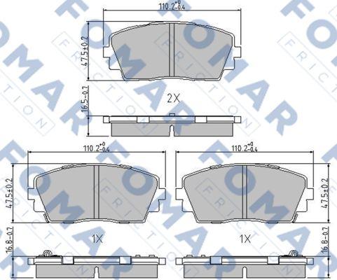 FOMAR Friction FO 244681 - Kit de plaquettes de frein, frein à disque cwaw.fr