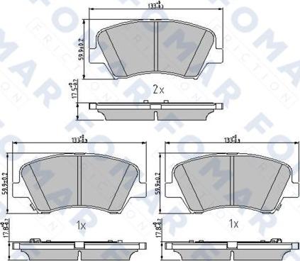 FOMAR Friction FO 244281 - Kit de plaquettes de frein, frein à disque cwaw.fr