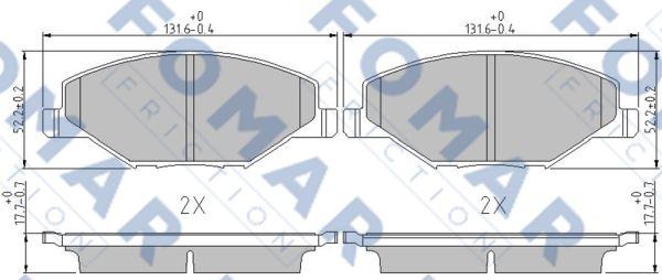 FOMAR Friction FO 247281 - Kit de plaquettes de frein, frein à disque cwaw.fr