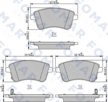 FOMAR Friction FO 250981 - Kit de plaquettes de frein, frein à disque cwaw.fr