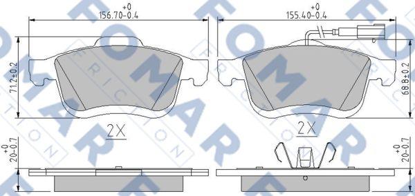 FOMAR Friction FO 250481 - Kit de plaquettes de frein, frein à disque cwaw.fr