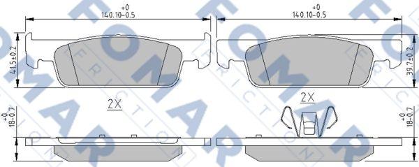 FOMAR Friction FO 250581 - Kit de plaquettes de frein, frein à disque cwaw.fr