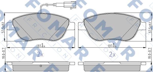 FOMAR Friction FO 217581 - Kit de plaquettes de frein, frein à disque cwaw.fr