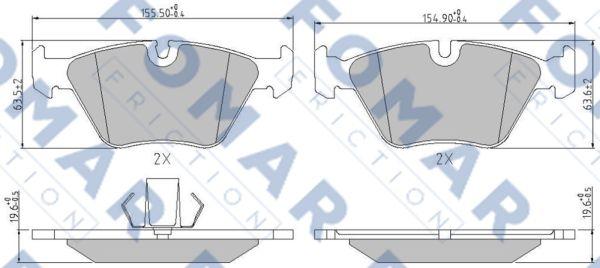 FOMAR Friction FO 237681 - Kit de plaquettes de frein, frein à disque cwaw.fr