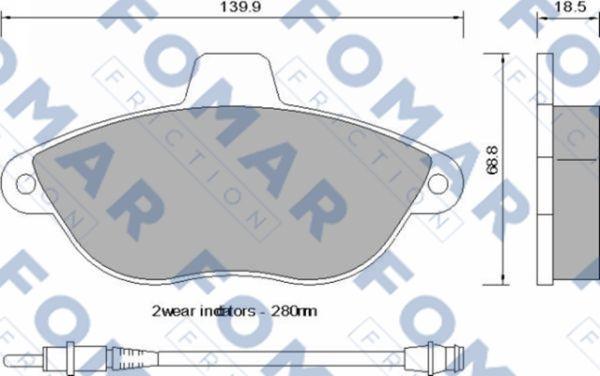 FOMAR Friction FO 742581 - Kit de plaquettes de frein, frein à disque cwaw.fr