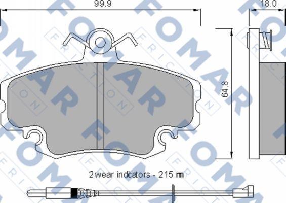 FOMAR Friction FO 724281 - Kit de plaquettes de frein, frein à disque cwaw.fr