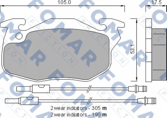 FOMAR Friction FO 721281 - Kit de plaquettes de frein, frein à disque cwaw.fr