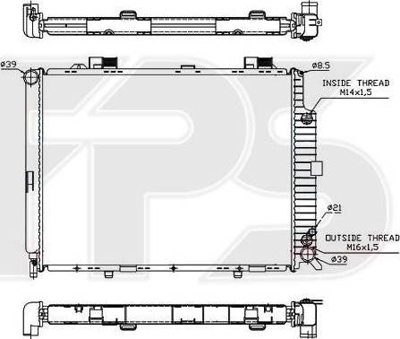 FPS FP 46 A232 - Radiateur, refroidissement du moteur cwaw.fr