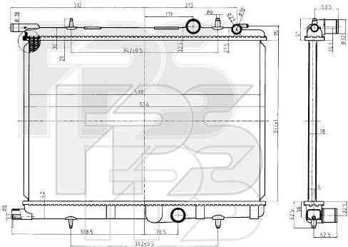 FPS FP 54 A63 - Radiateur, refroidissement du moteur cwaw.fr