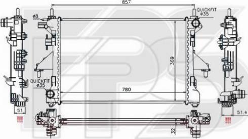 FPS FP 54 A1225 - Radiateur, refroidissement du moteur cwaw.fr