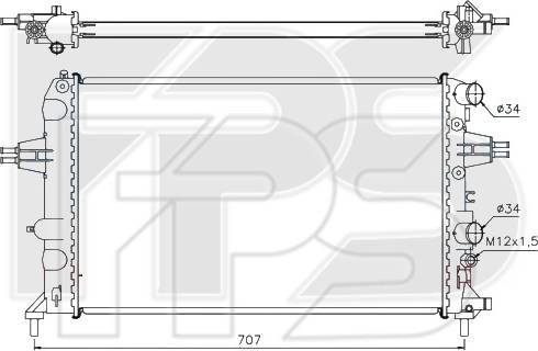 FPS FP 52 A1085-X - Radiateur, refroidissement du moteur cwaw.fr