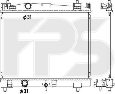 FPS FP 70 A1319 - Radiateur, refroidissement du moteur cwaw.fr