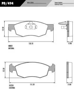 FRAS-LE PD494 - Kit de plaquettes de frein, frein à disque cwaw.fr