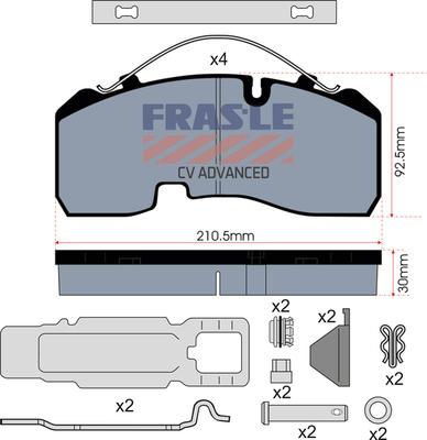 FRAS-LE PD/142-K023-CV - Kit de plaquettes de frein, frein à disque cwaw.fr