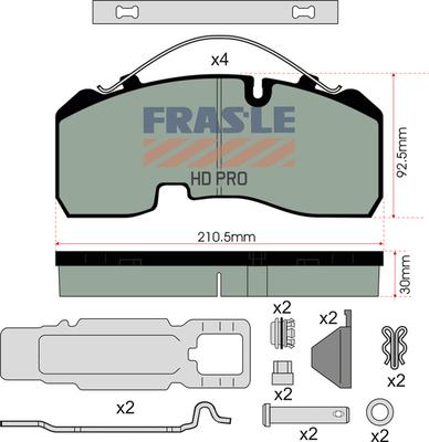 FRAS-LE PD/142-K023-HD - Kit de plaquettes de frein, frein à disque cwaw.fr