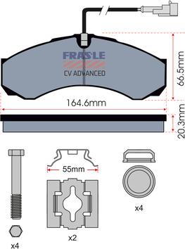 FRAS-LE PD/122-A-K017-CV - Kit de plaquettes de frein, frein à disque cwaw.fr