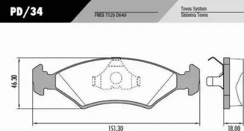 FRAS-LE PD/34 - Kit de plaquettes de frein, frein à disque cwaw.fr