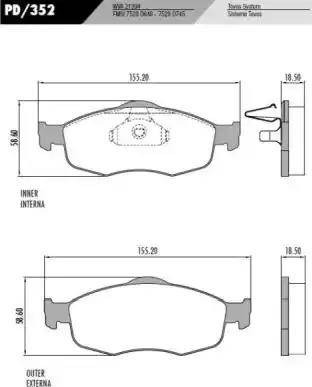 FRAS-LE PD/352 - Kit de plaquettes de frein, frein à disque cwaw.fr