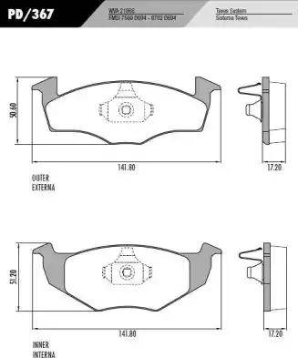 FRAS-LE PD367 - Kit de plaquettes de frein, frein à disque cwaw.fr