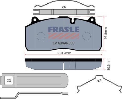 FRAS-LE PD/213-K036-CV - Kit de plaquettes de frein, frein à disque cwaw.fr