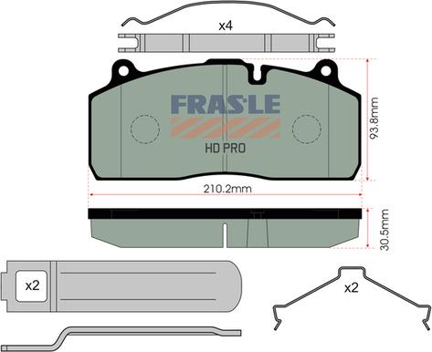 FRAS-LE PD/213-K036-HD - Kit de plaquettes de frein, frein à disque cwaw.fr