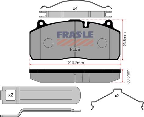 FRAS-LE PD/213-K036-PLUS - Kit de plaquettes de frein, frein à disque cwaw.fr