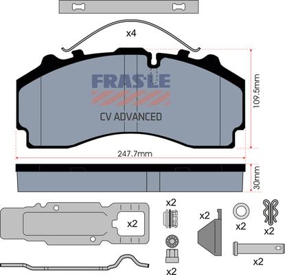 FRAS-LE PD/224-K021-CV - Kit de plaquettes de frein, frein à disque cwaw.fr