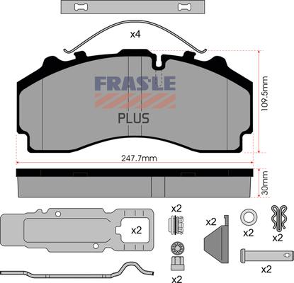 FRAS-LE PD/224-K021-PLUS - Kit de plaquettes de frein, frein à disque cwaw.fr