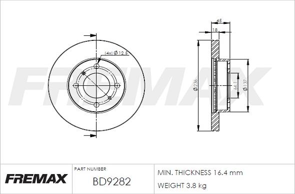 FREMAX BD-9282 - Disque de frein cwaw.fr