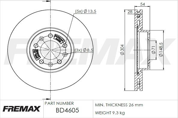 FREMAX BD-4605 - Disque de frein cwaw.fr