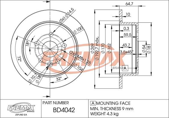 FREMAX BD-4042 - Disque de frein cwaw.fr