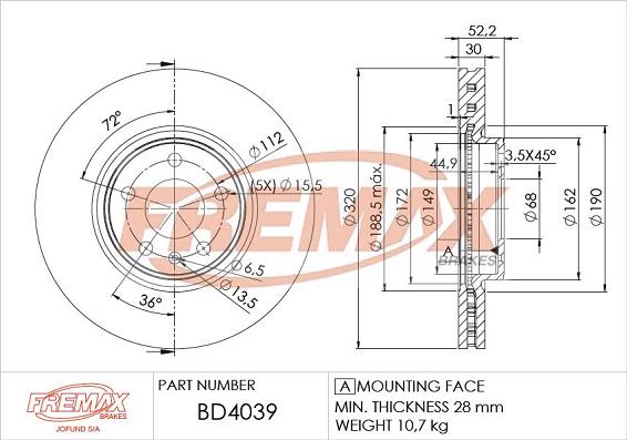 FREMAX BD-4039 - Disque de frein cwaw.fr